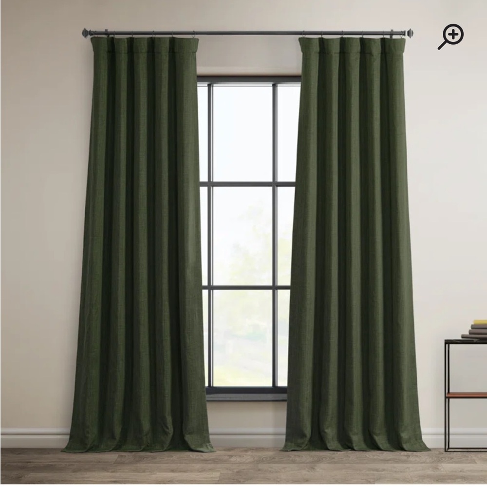 Room Darkening Faux Linen Curtain Single Panel 50” x 84”